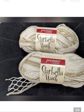 Premier Yarns Starbella Flash Yarn in Cream and Gold 2x 100g Skiens